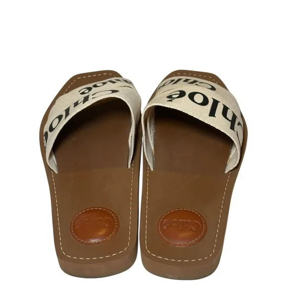 Chloe Woody logo slide Sandals size euro 37 (7) - Picture 6 of 9